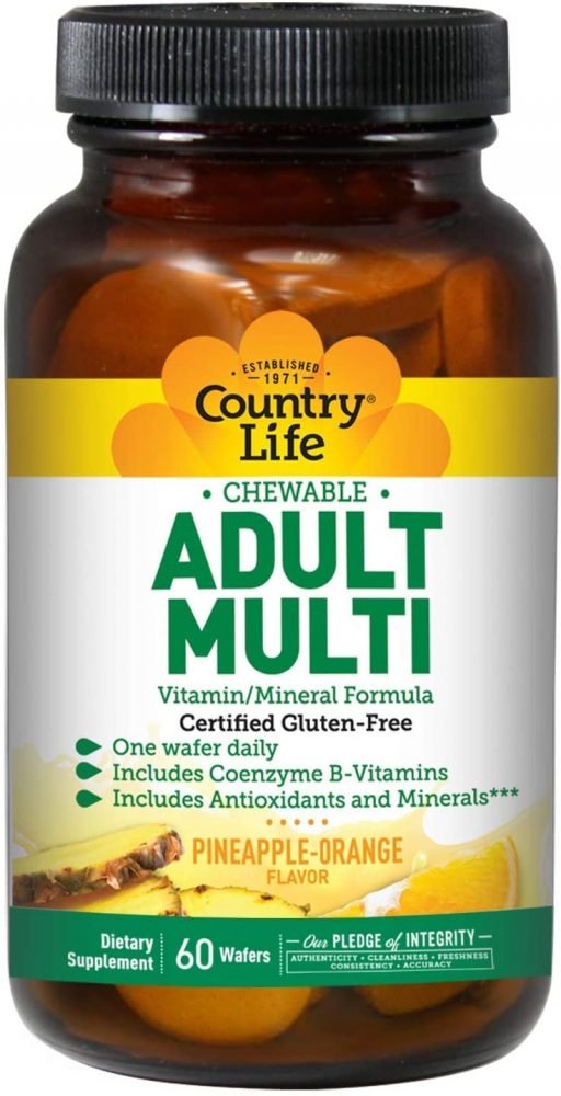 Country Life Chewable Adult Multi, Pineapple-Orange - 60 Wafers