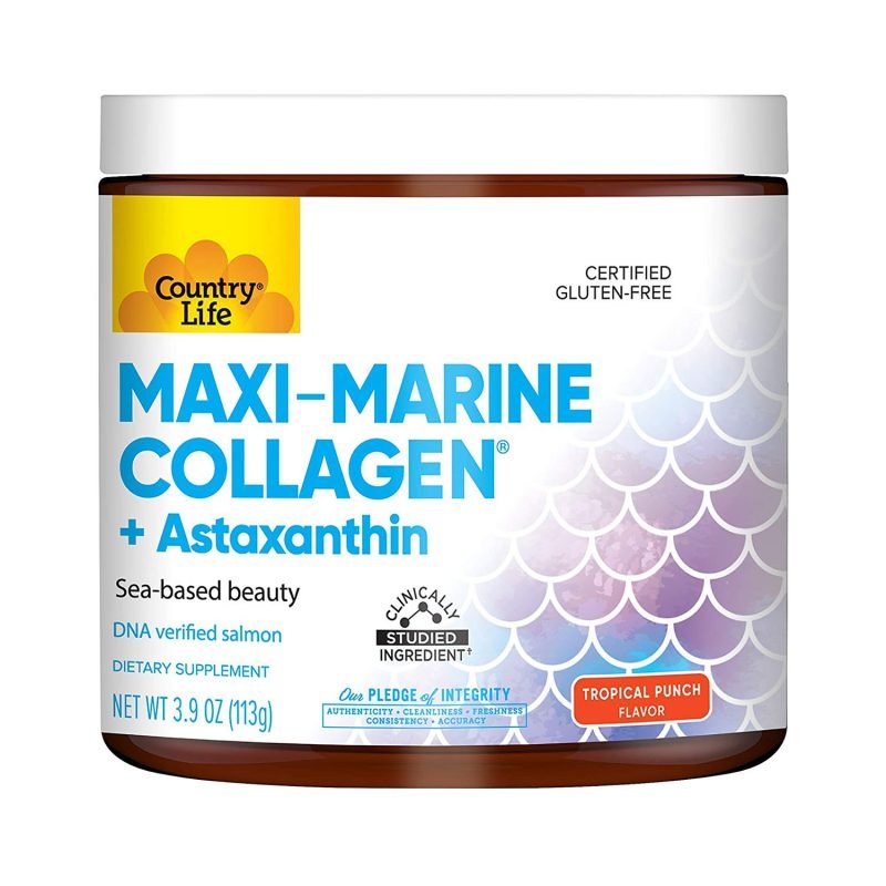 Country Life Maxi Marine Collagen + Astaxanthin - Tropical Punch - 3.9 Oz-1