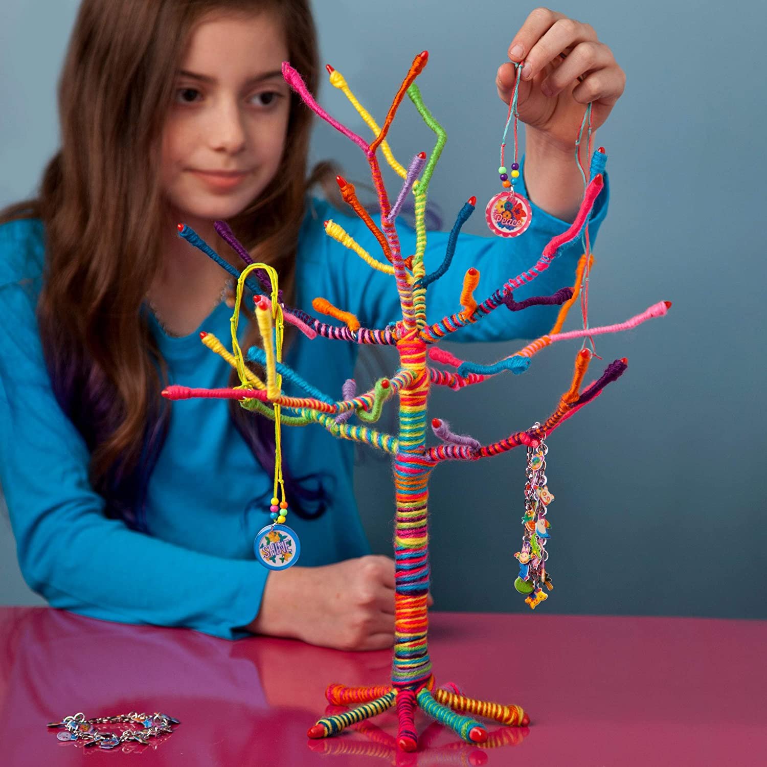 Craft-tastic - Yarn Tree Kit - Craft Kit - Tall Jewelry Organizer-1