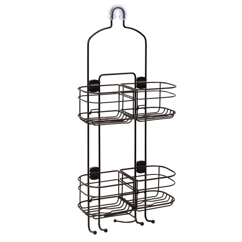 Oil-Rubbed Bronze Expandable Shower Caddy with 4 Basket Shelves