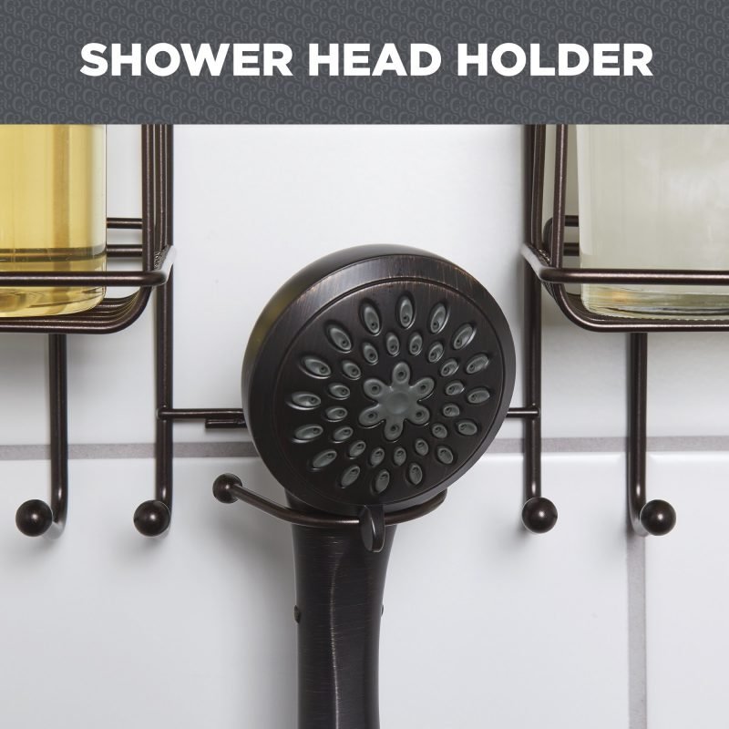 Oil-Rubbed Bronze Expandable Shower Caddy with 4 Basket Shelves