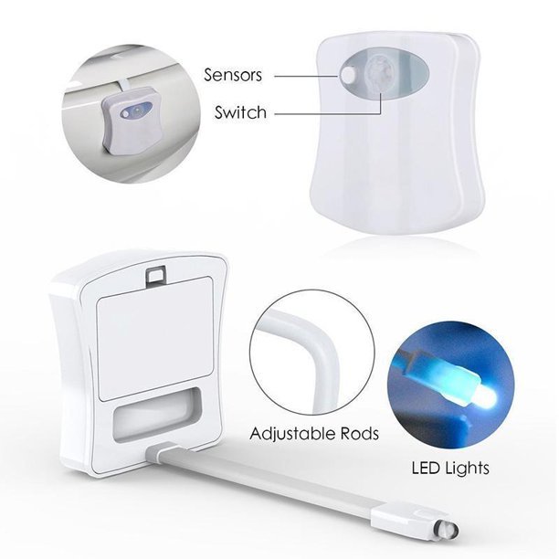 Seat Light 8 Color Changing Led Human Motion Activated Toilet Lamp